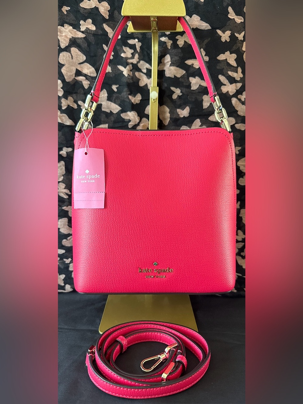 kate spade Small Bikini Pink Pebbled Leather Bag
